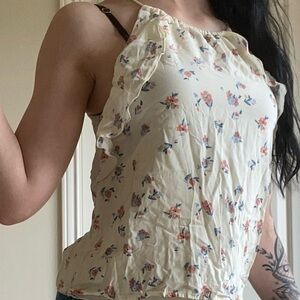 Floral Ruffle Sleeveless Top